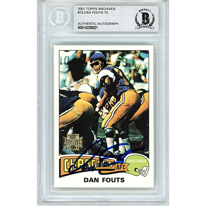 Dan Fouts Signed 2001 Topps Archives Football Card Los Angeles Chargers Beckett Autographed