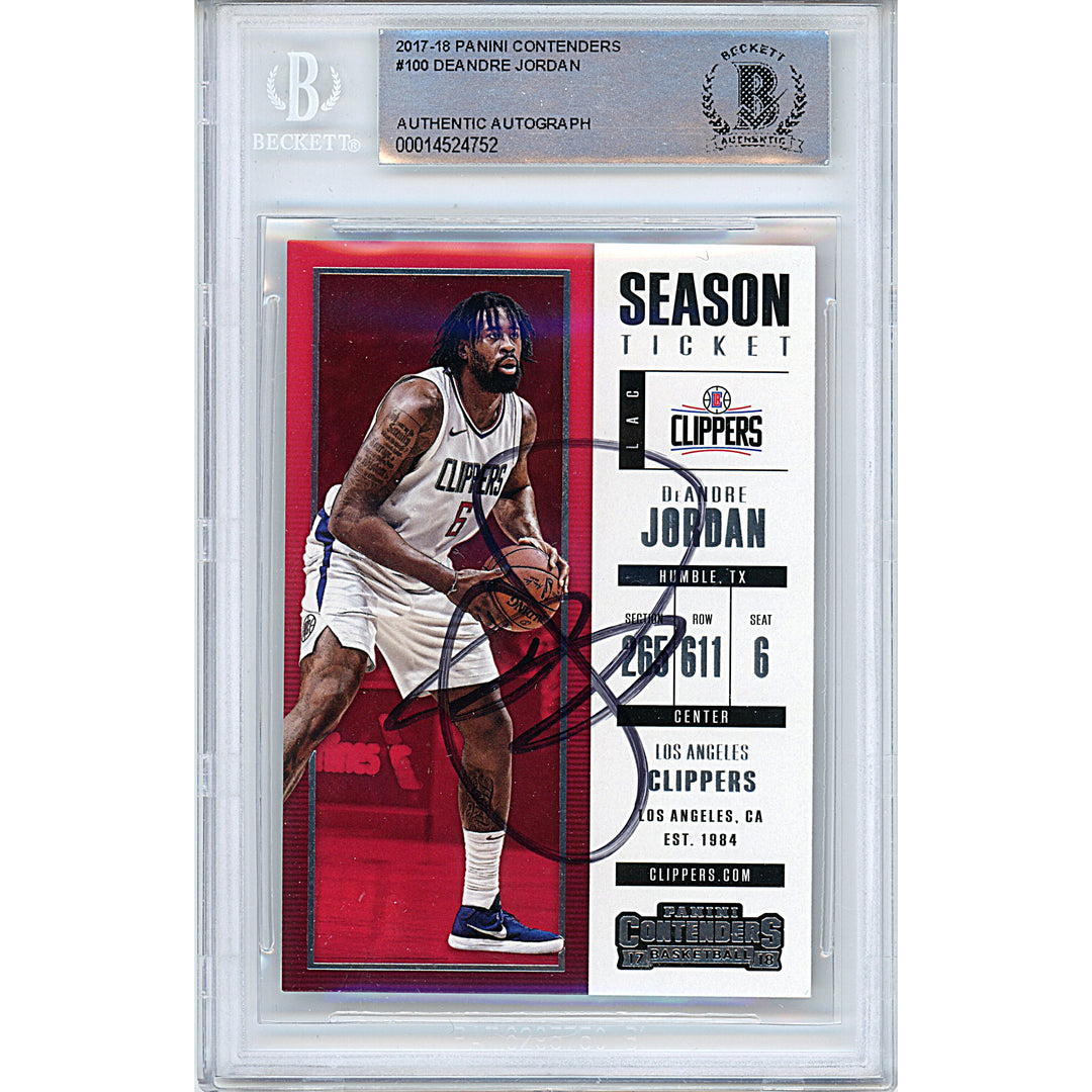 DeAndre Jordan Signed Los Angeles Clippers 2018 Contenders Basketball Card Beckett Autograph