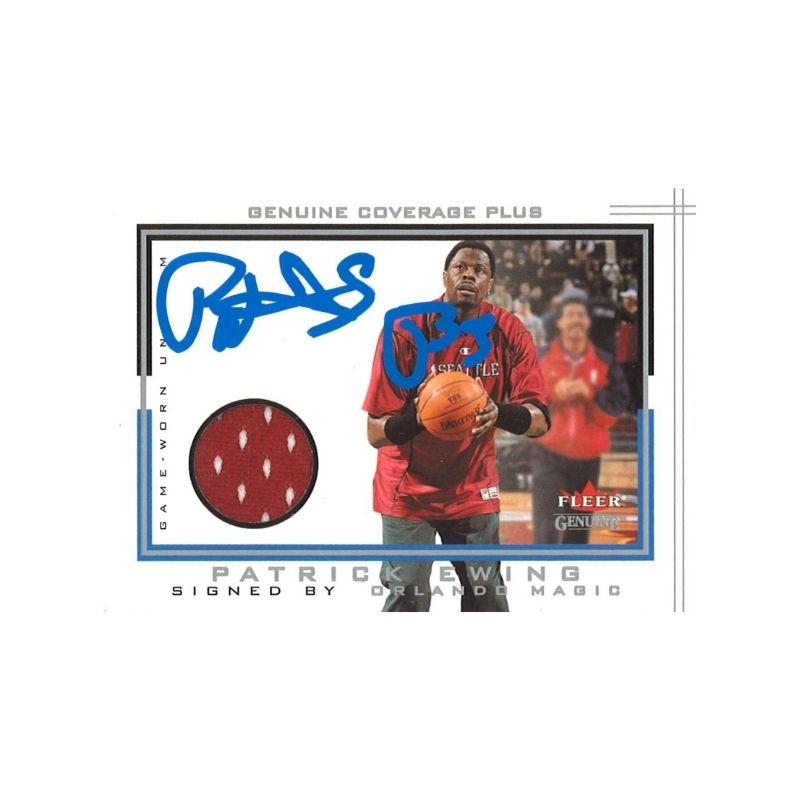 2001-02 Fleer Genuine Patrick Ewing Game Worn Patch Autograph (CX Auth)