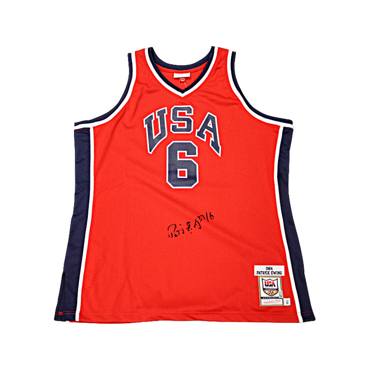 Patrick Ewing Autographed 1984 Olympic Authentic Mitchell & Ness #6 Red Jersey (CX Auth)