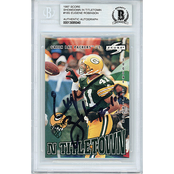 Eugene Robinson Signed 1997 Score NFL Football Card Green Bay Packers Beckett Autographed