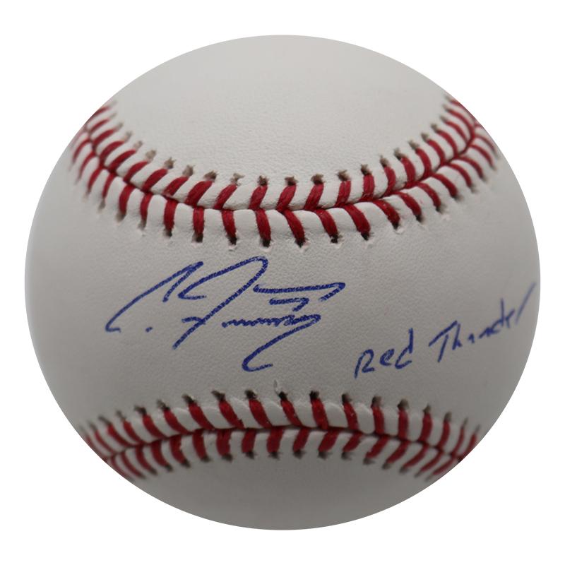 Clint Frazier New York Yankees Autographed and Inscr. "Red Thunder" Baseball (CX Auth)