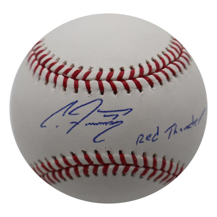 Clint Frazier New York Yankees Autographed and Inscr. "Red Thunder" Baseball (CX Auth)