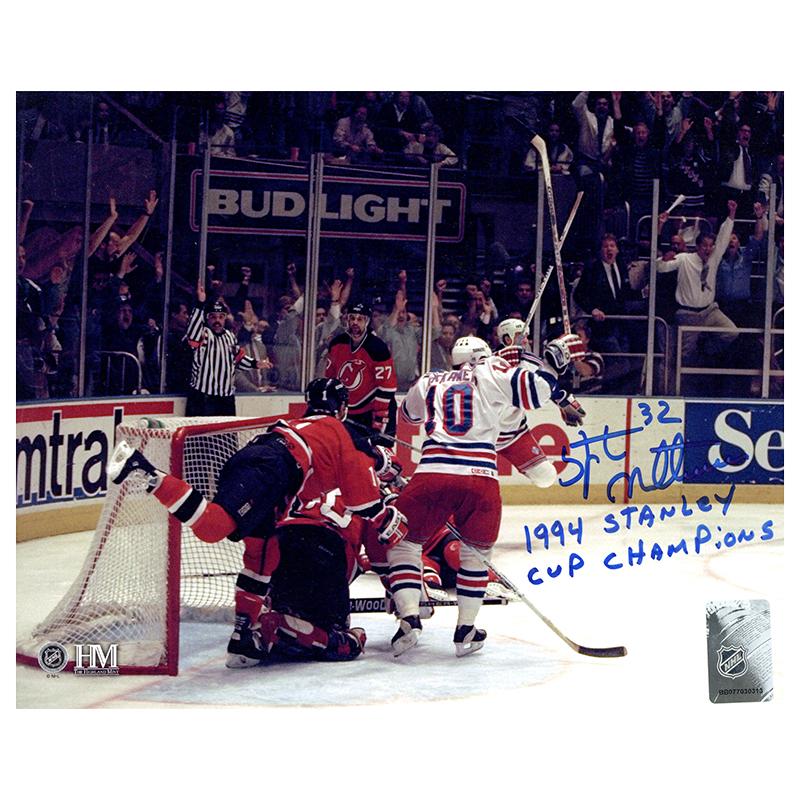 Stephane Matteau New York Rangers Autographed & Inscr "1994 Stanley Cup Champions" Autographed 8x10 Photo vs Devils
