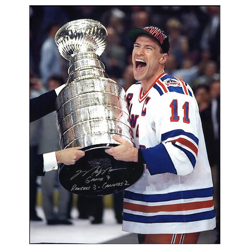 Mark Messier New York Rangers Autographed 16x20 Photo Inscribed "Game 7 Rangers 3 - Canucks 2" (CX Auth)