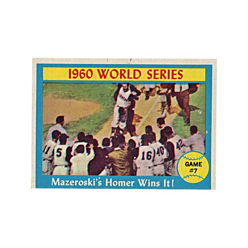 1961 Topps #312 Pittsburgh Pirates 1960 World Series Game #7 "Mazeroski's Homer Wins It" Trading Card