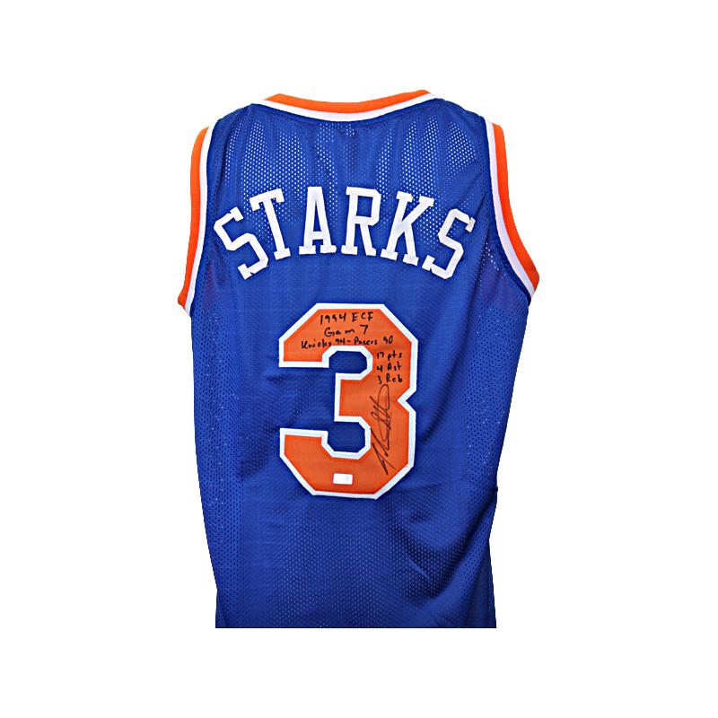 RSA John Starks Signed New York White Basketball Jersey (JSA)