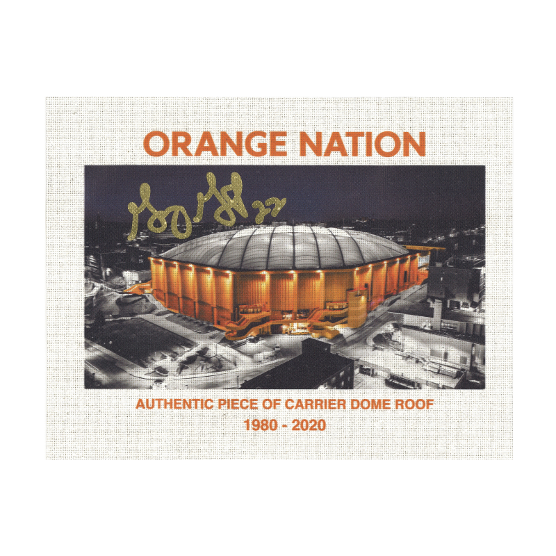Gary Gait Syracuse University Autographed Authentic 11x14 Piece of Dome Roof with Orange Nation Embellished (CX Auth)