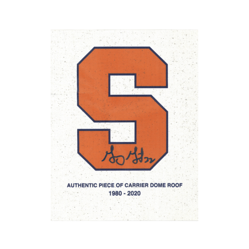 Gary Gait Syracuse University Autographed Authentic 11x14 Piece of Dome Roof with Orange S (CX Auth)