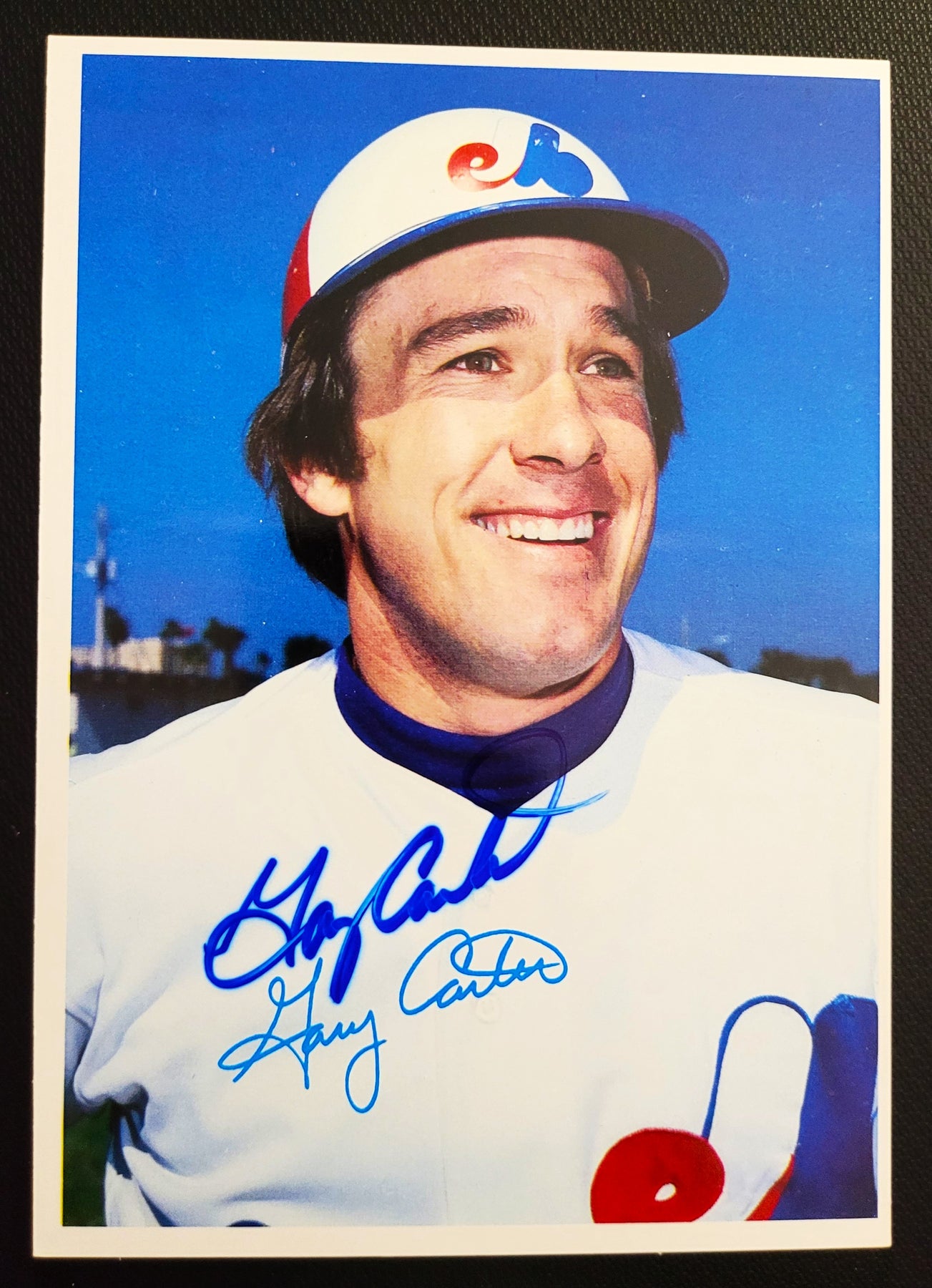 Gary Carter Montreal Expos and Hall of Famer Signed 1980 Topps 5x7