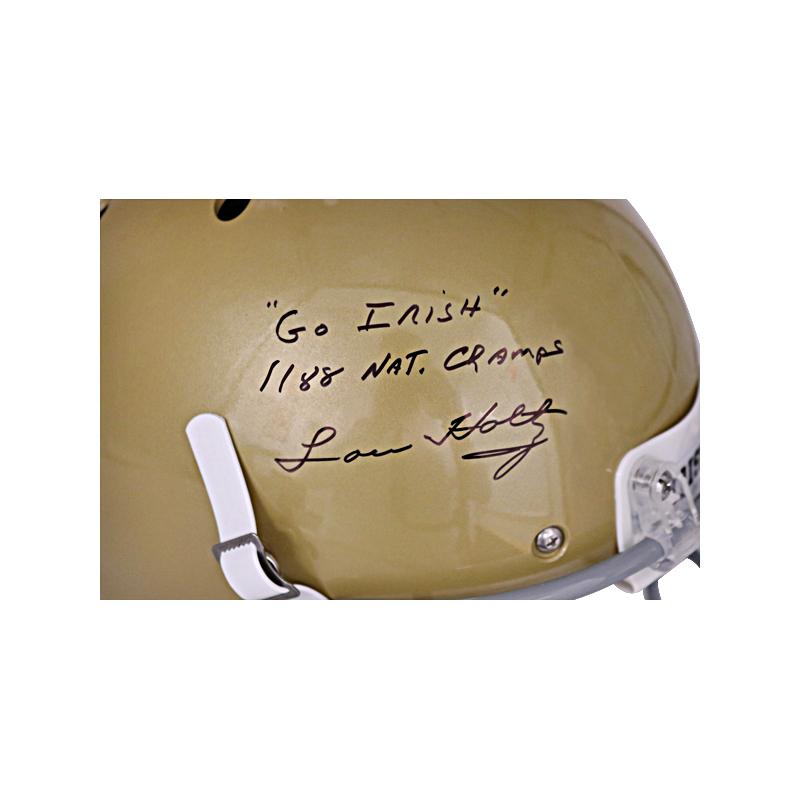 Autographed/Signed Lou Holtz 1988 National Champs Notre Dame White