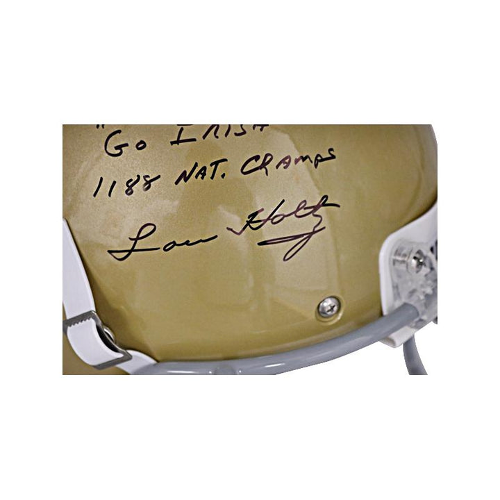 Lou Holtz Notre Dame Autographed & Inscribed Go Irish 1988 Champs Notre Dame Replica Helmet (CX Auth)