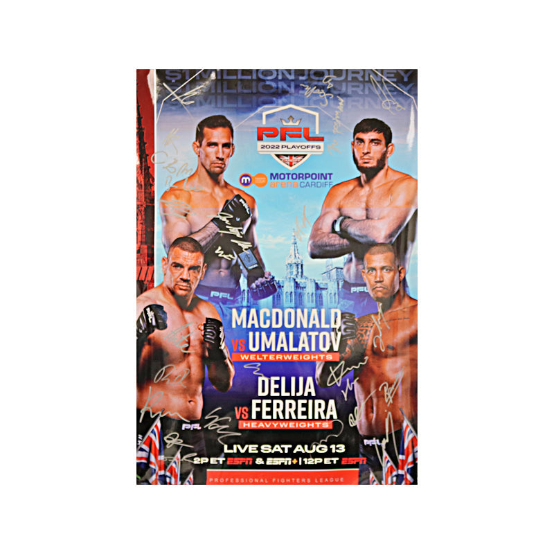 PFL Autographed Event Poster from PFL 8 Playoffs on August 13, 2022 - Cardiff, Wales