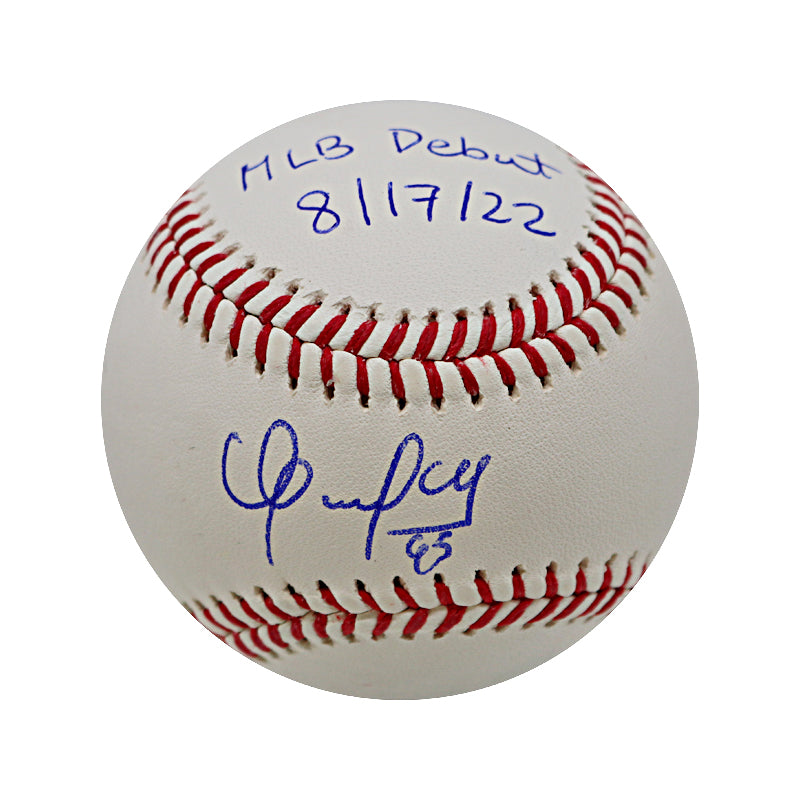 Oswaldo Cabrera New York Yankees Autographed MLB Baseball Inscribed "MLB Debut 8/17/22" (CX Auth)
