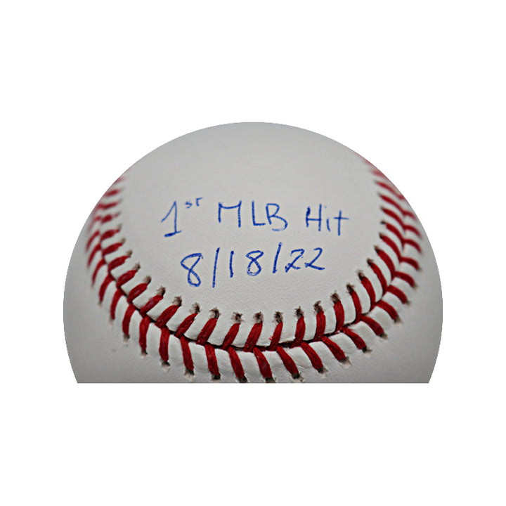 Oswaldo Cabrera New York Yankees Autographed MLB Baseball w/ 1st MLB Hit 8/18/22  Inscription (CX Auth)