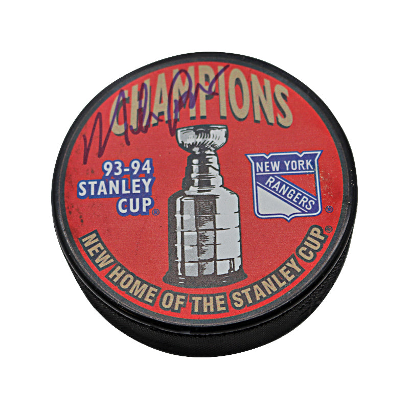Mike Richter New York Rangers Autographed 94 Stanley Cup Puck (CX Auth)