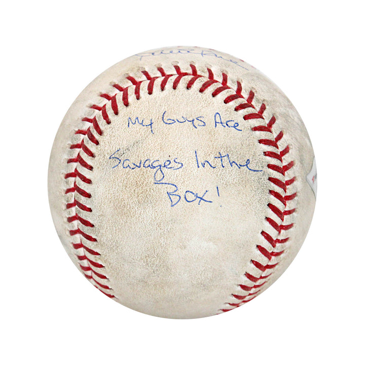 Aaron Boone New York Yankees Autographed and Inscribed "My Guys Are Savages in the Box" 2019 Game Used Baseball (CX Auth)