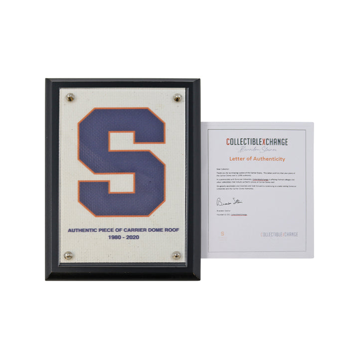 Syracuse University Authentic 5x7 Dome Roof Plaque with "Blue S"
