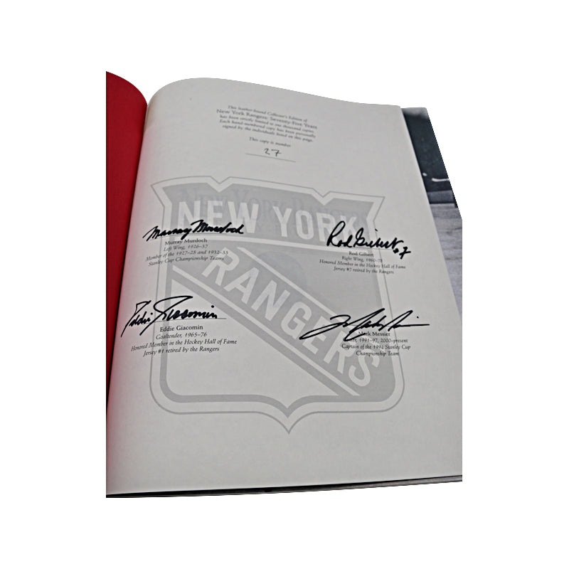 Mark Messier New York Rangers Multi Signed Leather-Bound Rangers 75th Anniversary Book