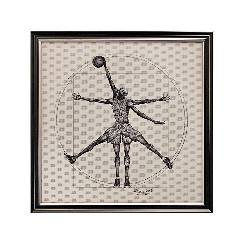 Michael Jordan Framed 24x24 5D Tridelix Image (Signed by Artist)