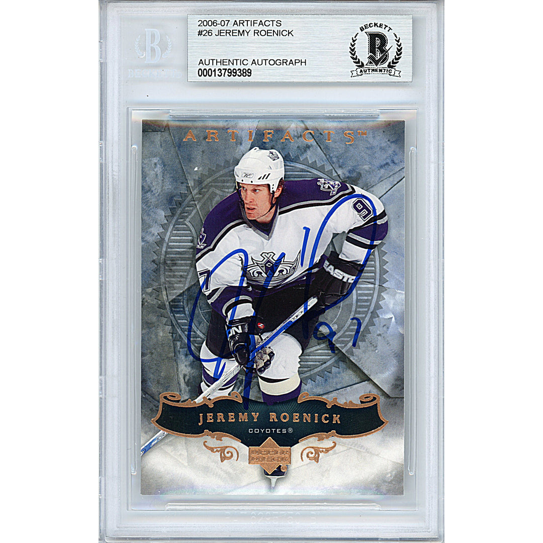 Jeremy Roenick Signed 2006-07 Upper Deck Hockey Card Beckett BAS Slab Los Angeles Kings Autographed