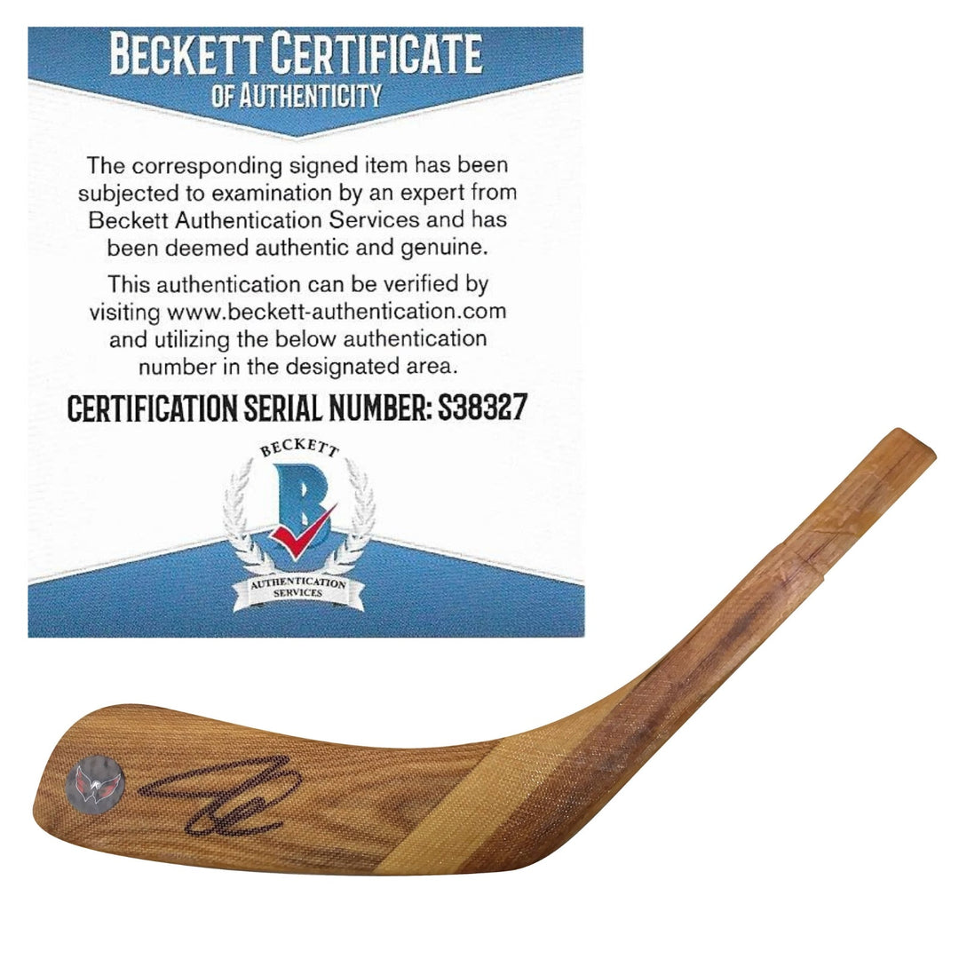 John Carlson Signed Washington Capitals Logo Hockey Stick Blade Proof Photo Beckett BAS Cert S38327