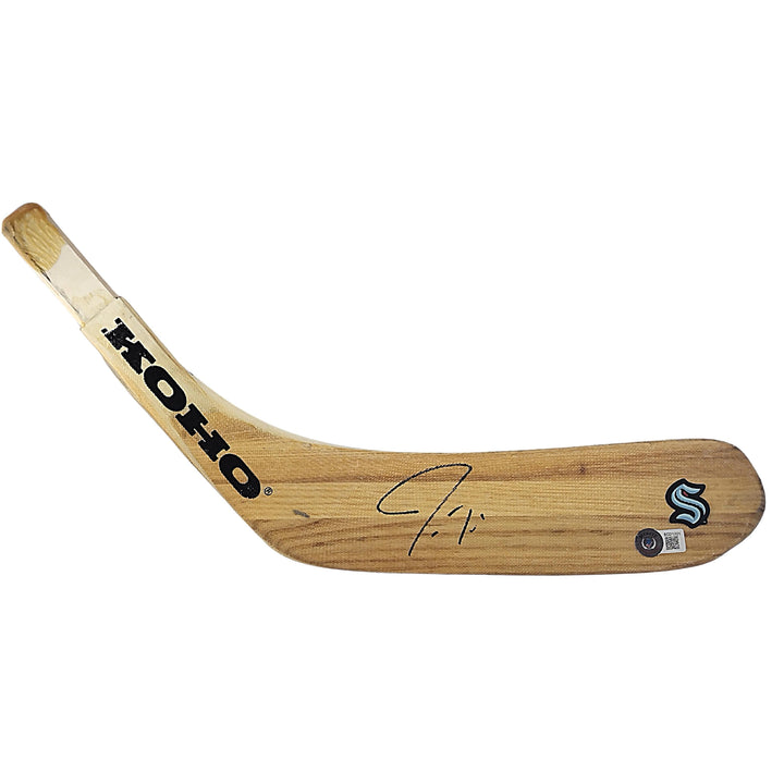 Jordan Eberle Autographed Seattle Kraken Logo Hockey Stick Blade Exact Proof Beckett BAS COA Signed