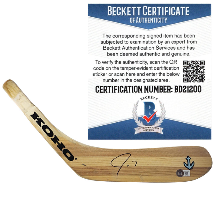 Jordan Eberle Signed Seattle Kraken Ice Hockey Stick Blade Exact Proof Beckett BAS COA Autographed