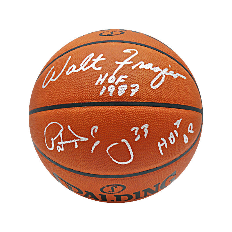 Patrick Ewing/Walt Frazier New York Knicks Dual Autographed and Inscribed (HOF 08 / HOF 1987) Spalding Official Basketball (Top Tier Auth)