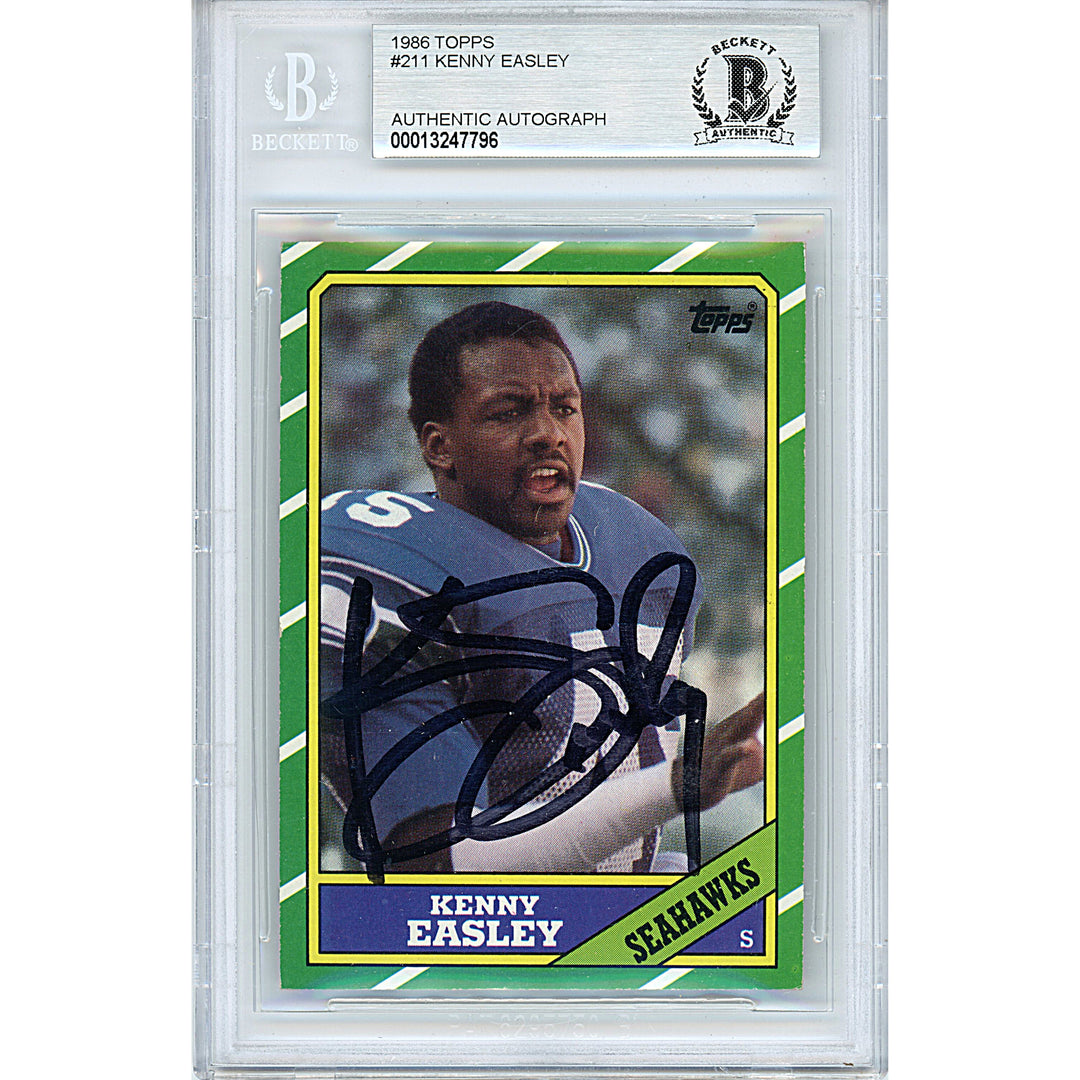 Kenny Easley Seattle Seahawks Signed 1986 Topps Football Card Beckett BAS Autographed Authenticated