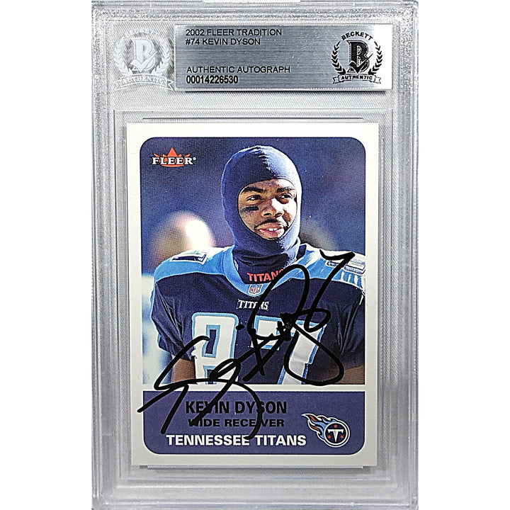 Kevin Dyson Signed 2002 Fleer Tradition Football Card Tennessee Titans Beckett Autographed