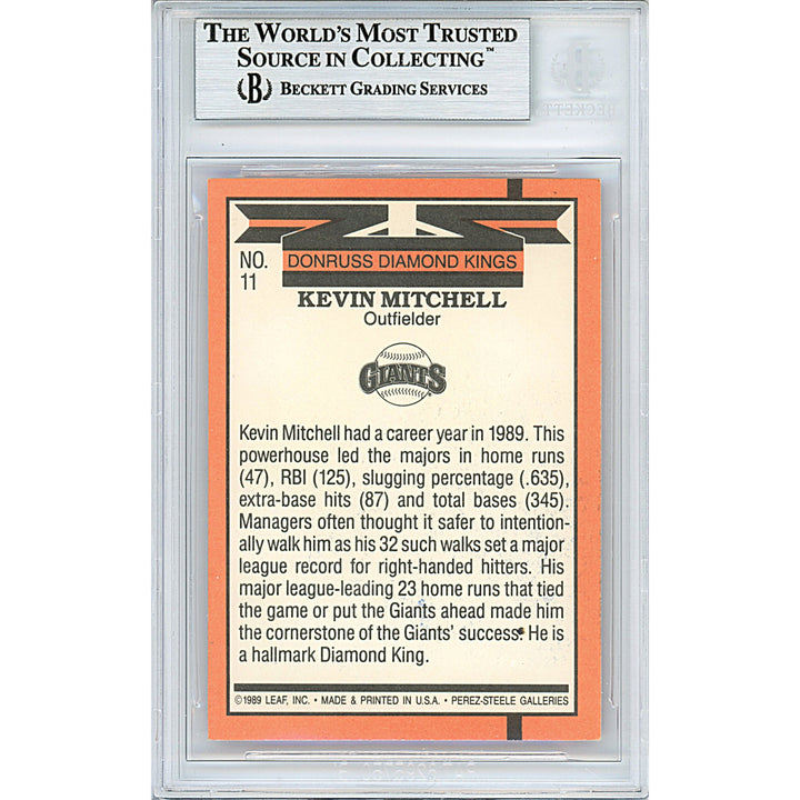 Kevin Mitchell San Francisco Giants Autographed 1990 Diamond Kings Baseball Card Beckett BAS Signed