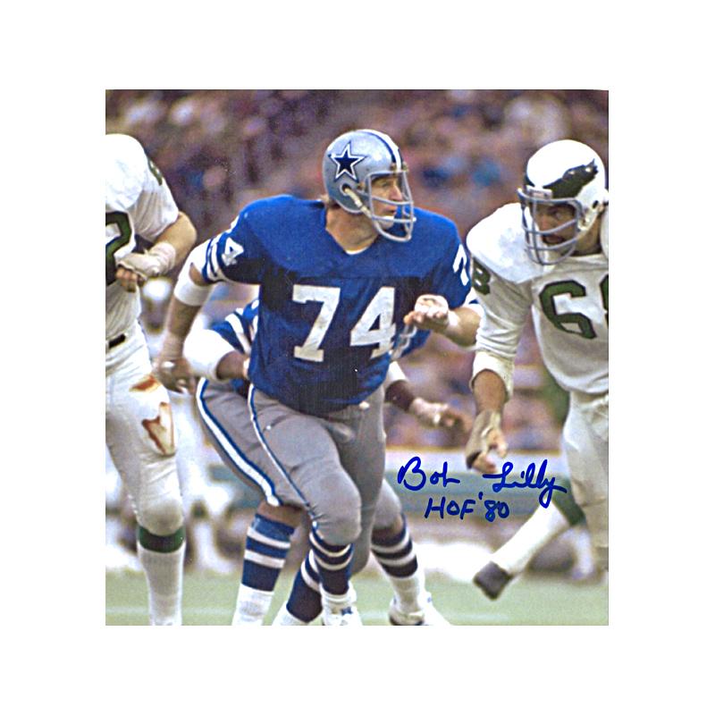 Bob Lilly Dallas Cowboys Autographed and Inscribed "HOF 80" 8x10 Photo (CX Auth)