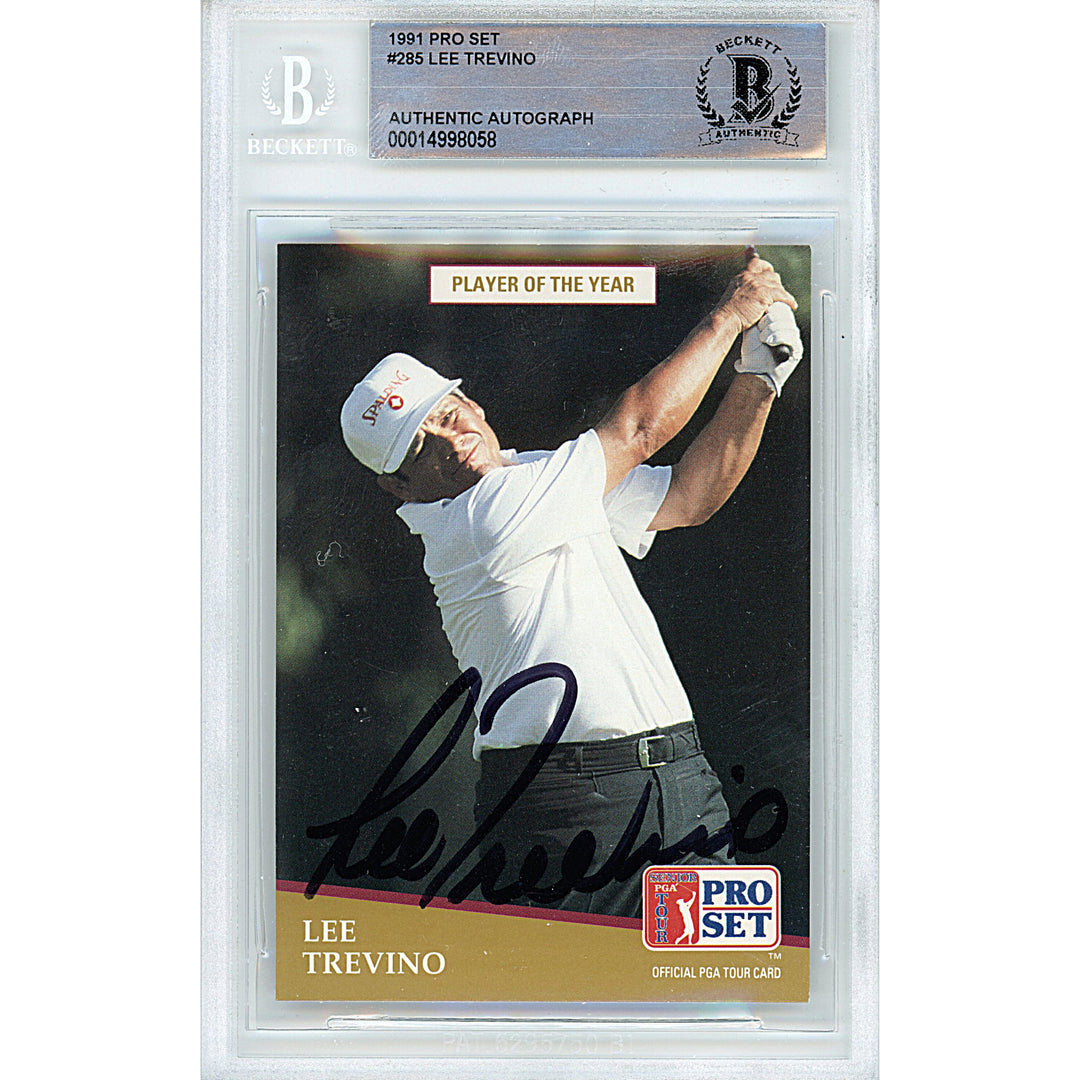 Lee Trevino Signed 1991 PGA Pro Set POY Golf Card Beckett Autographed