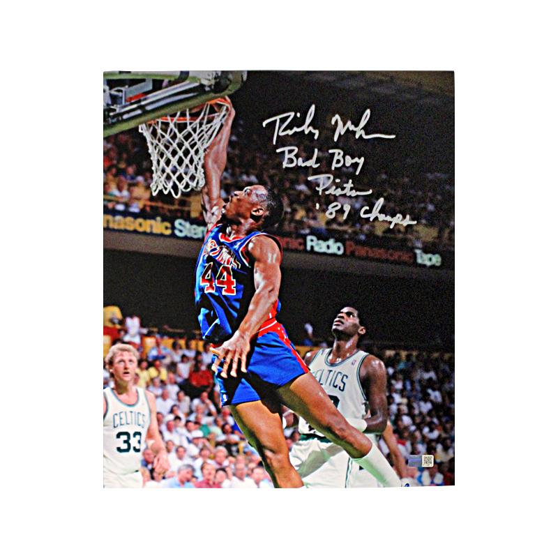 Rick Mahorn Detroit Pistons Autographed 11x14 Photo Inscribed "Bad Boy Pistons", "89 Champs" (CX Auth)