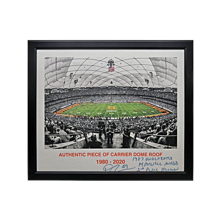 Don McPherson Syracuse University Autographed and Multi-Inscribed 20"x24" Carrier Dome Roof with Football Game Embellishment (CX Auth)