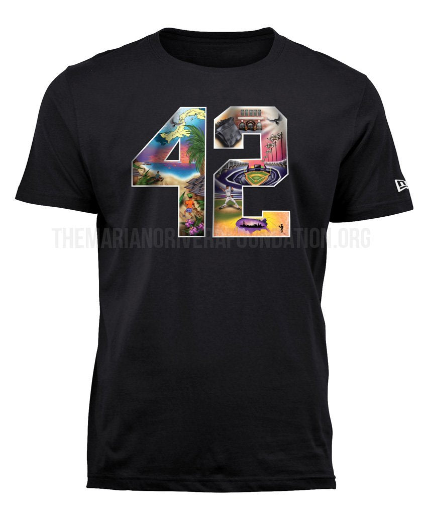 Mariano Rivera "My Journey" #42 Black New Era Graphic T-Shirt