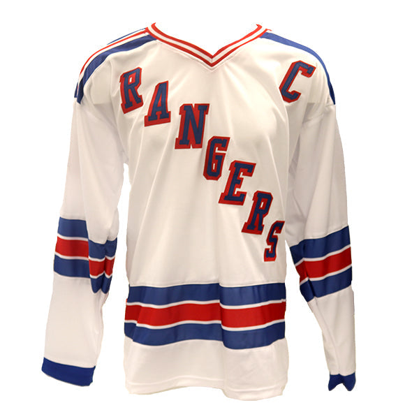 Mark Messier New York Rangers Autographed 8 Inscription Stats Replica White Rangers Jersey (CX Auth)