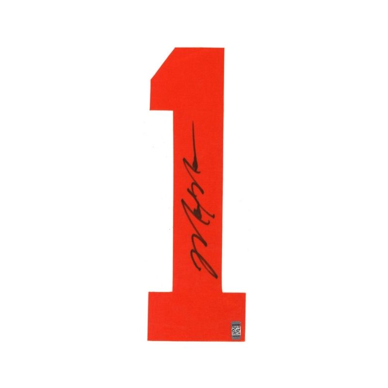 Mark Messier Autographed Edmonton Oilers 12" Orange Jersey Number -  #1 (CX Auth)
