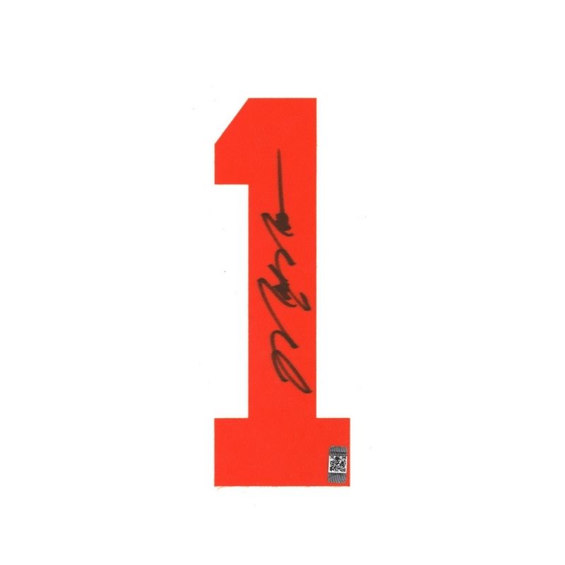 Mark Messier Autographed Edmonton Oilers 8" Orange Jersey Number -  #1 (CX Auth)