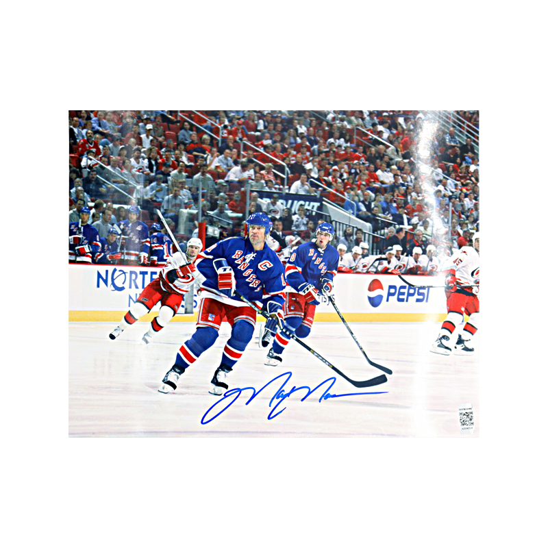 Mark Messier New York Rangers vs Hurricanes Autographed 8x10 Photo