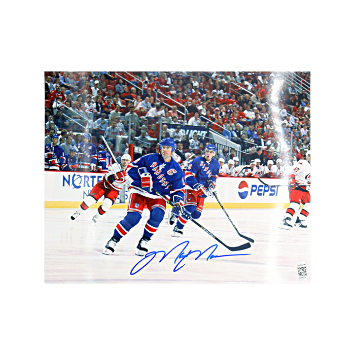 Mark Messier New York Rangers vs Hurricanes Autographed 8x10 Photo