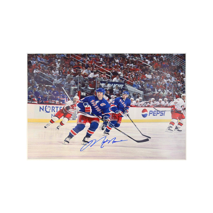 Mark Messier Autographed New York Rangers Skating vs. Carolina 16x20 Photograph (CX Auth)