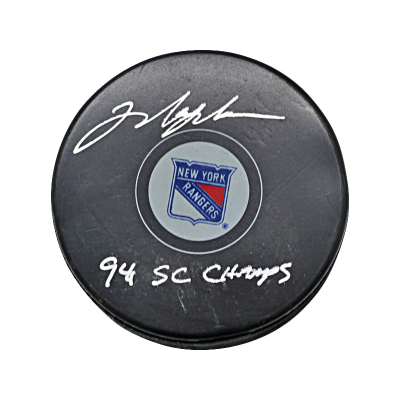 Mark Messier New York Rangers Autographed and Insc "94 SC Champs" Rangers Puck (CX Authenticated)
