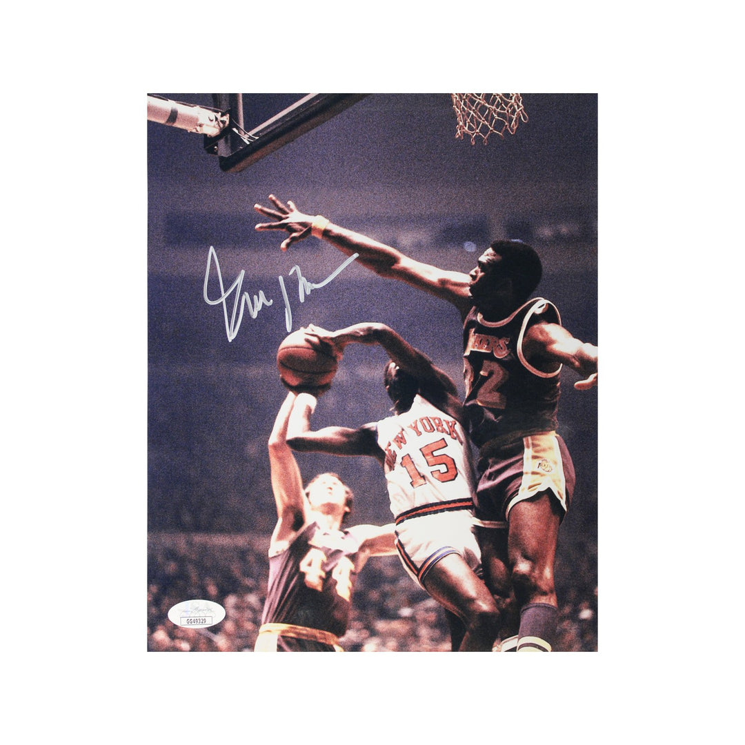 Earl Monroe New York Knicks Autographed Driving vs. Lakers 8x10 Photograph (JSA Authenticated)