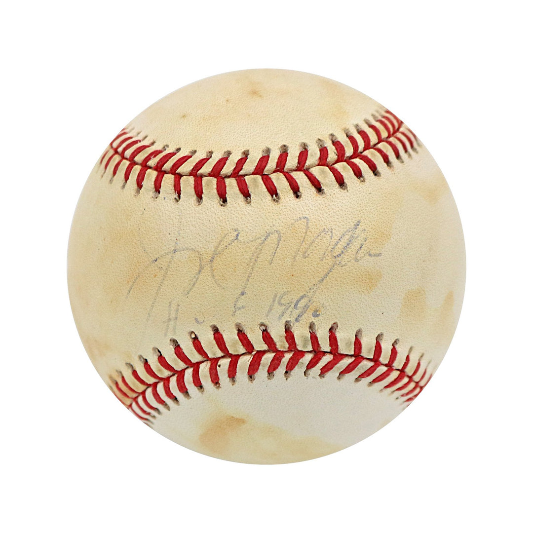 Joe Morgan Cincinnati Reds Autographed & Inscribed HOF 1990 OAL "Heavily Toned with Faded Signature" Baseball (Jeff Nelson LOA) - CollectibleXchange