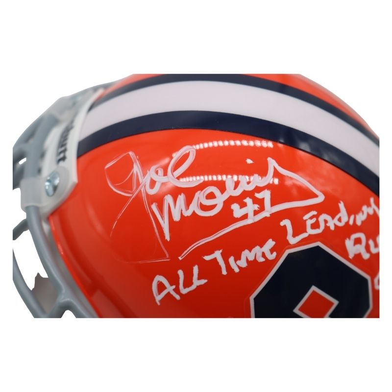 Joe Morris Syracuse University Autographed & Inscr "All Time Leading Rusher" SU Mini Helmet (CX Auth)