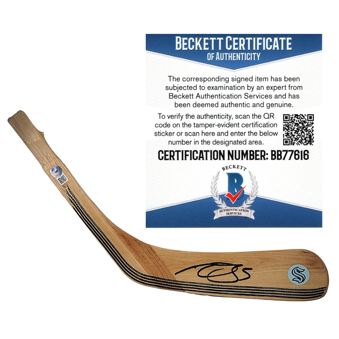 Mark Giordano Autographed Seattle Kraken Logo Ice Hockey Stick Blade Beckett Signed BAS