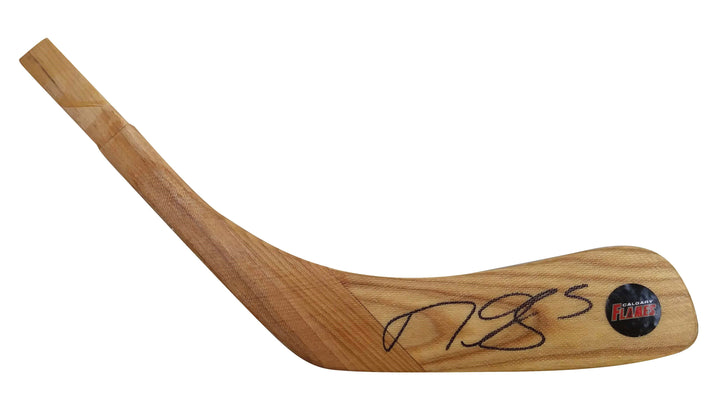 Mark Giordano Calgary Flames Autographed Logo Hockey Stick Blade Proof Photo Beckett BAS Cert S38361