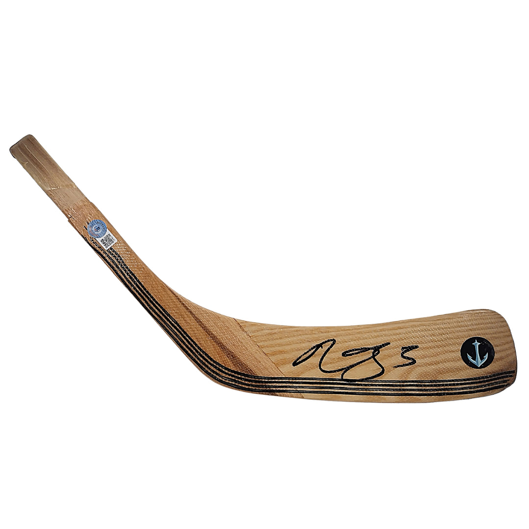 Mark Giordano Signed Seattle Kraken Logo Ice Hockey Stick Blade Beckett Autographed BAS